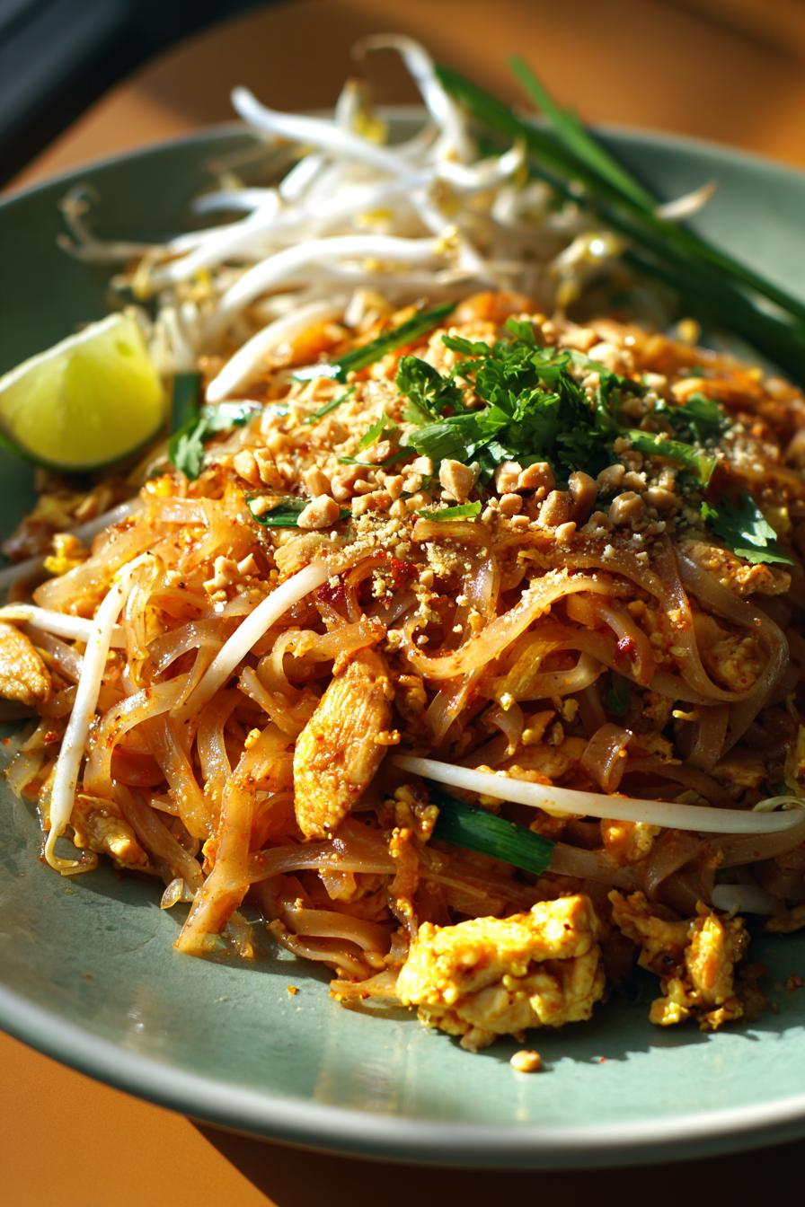 Pad Thai z kurczakiem i orzeszkami ziemnymi: Zapach ulic Bangkoku