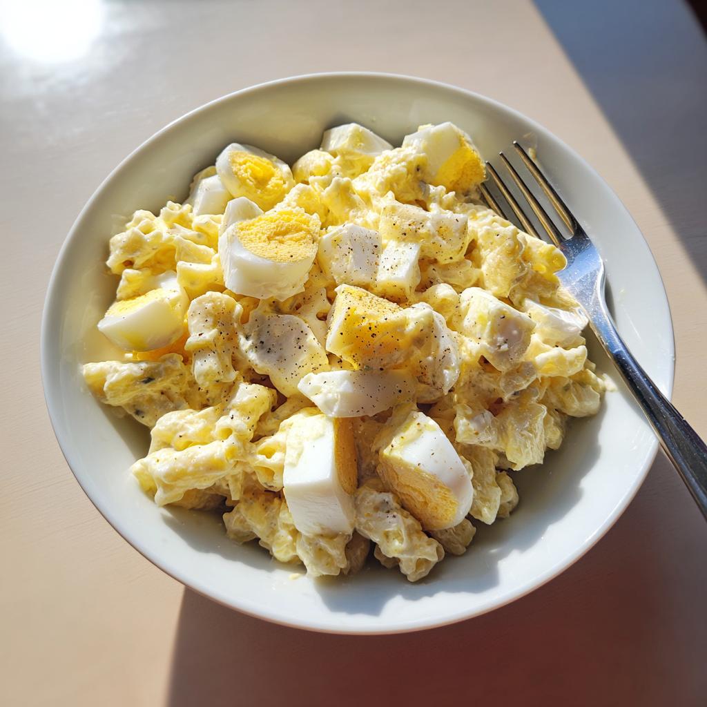 Sałatka makaronowa z jajkiem i serem - detail 1