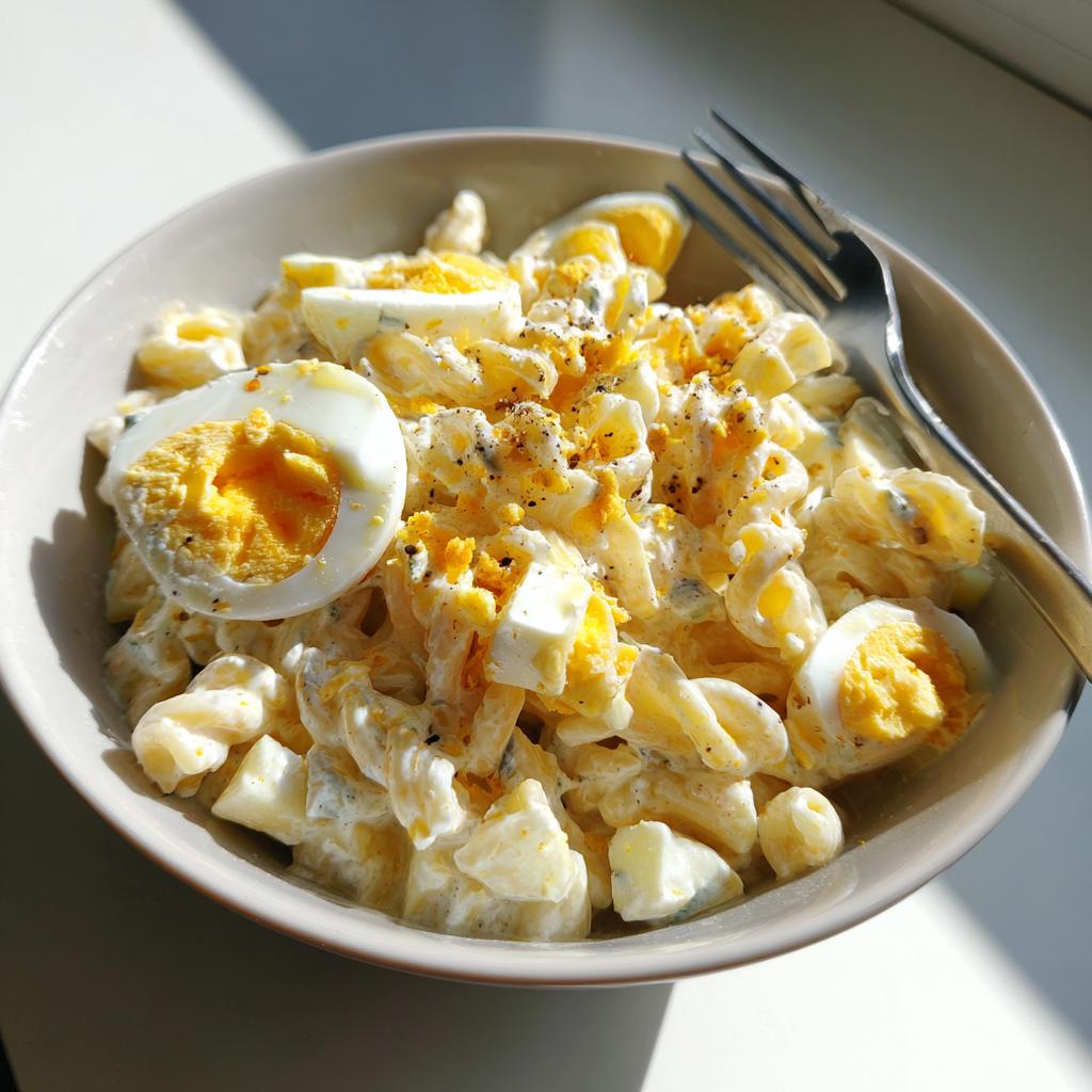 Sałatka makaronowa z jajkiem i serem - detail 3
