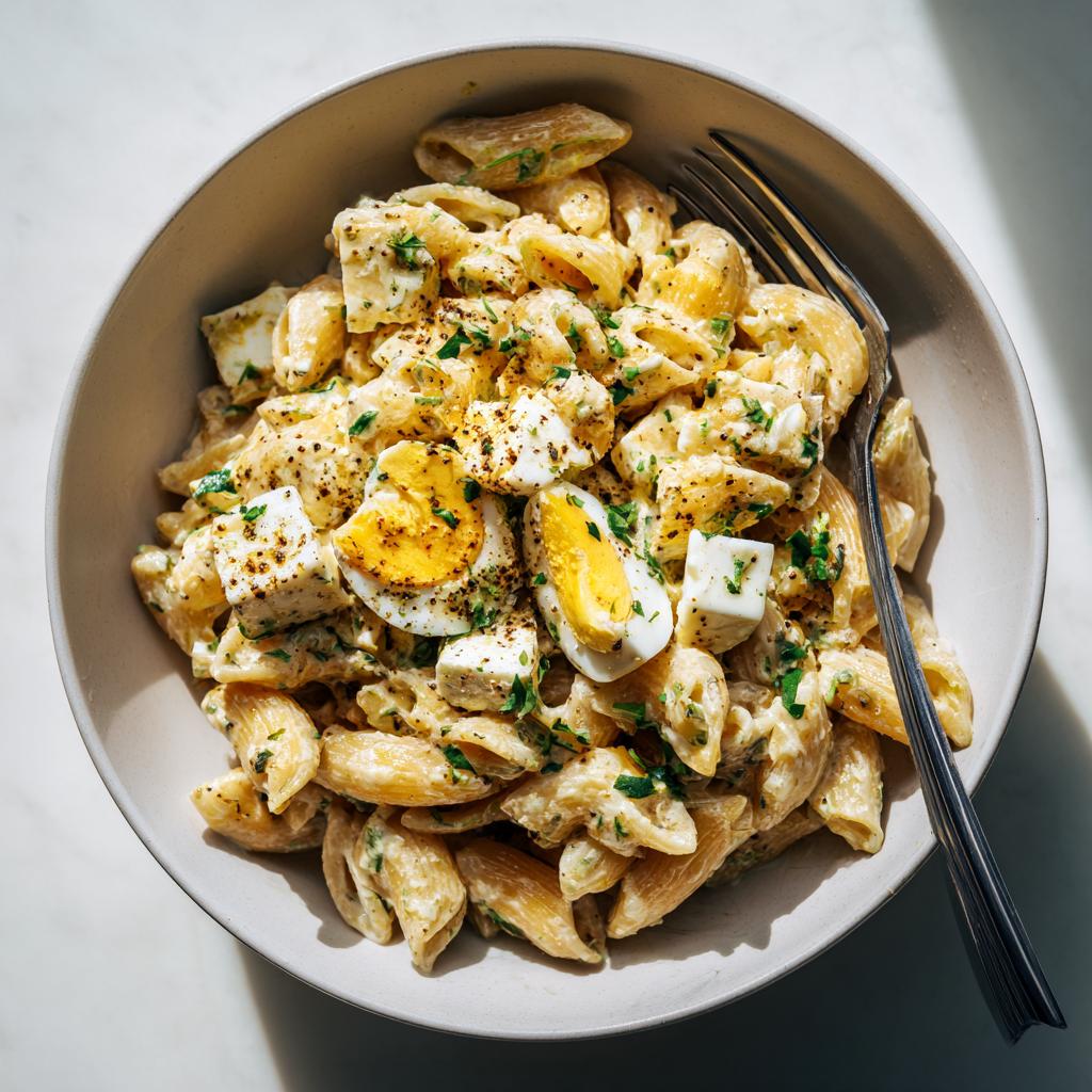 Sałatka makaronowa z jajkiem i serem - detail 4