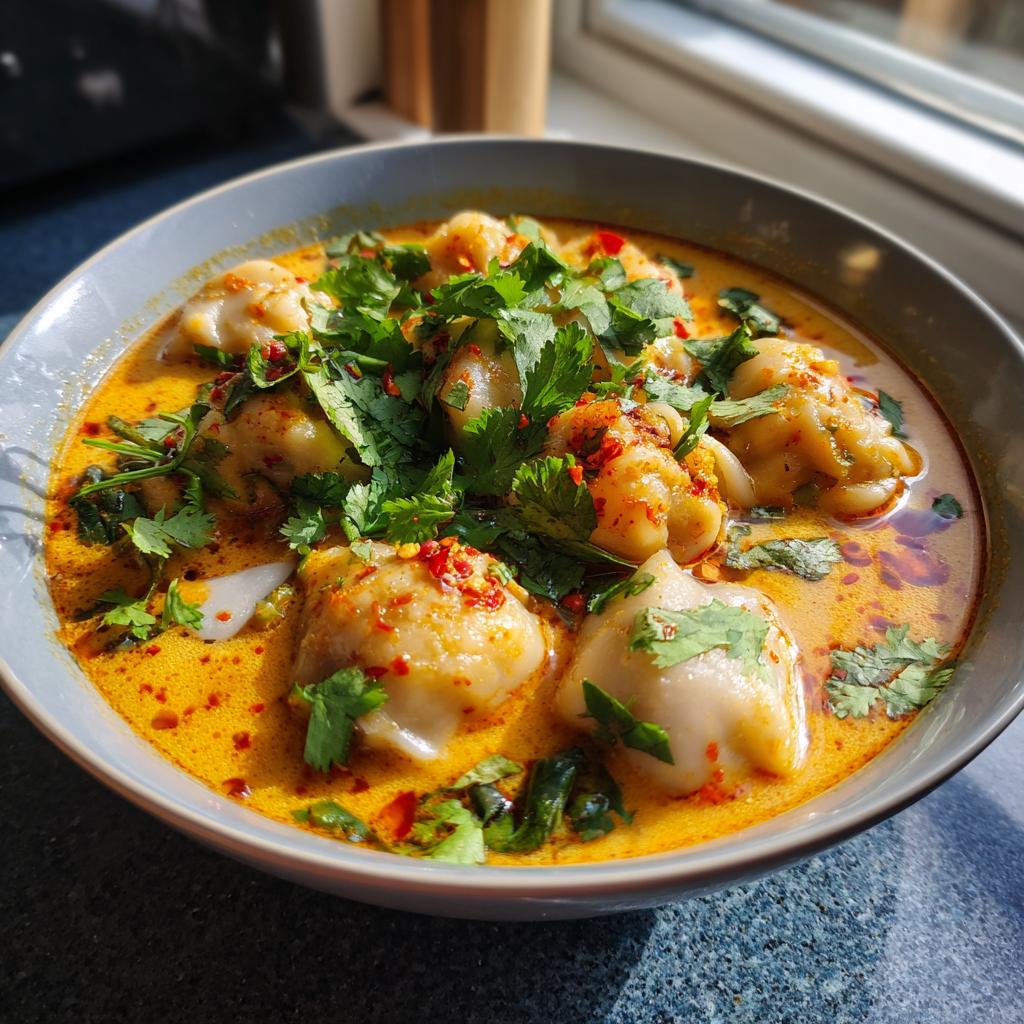 TAJSKA ZUPA Z CZERWONYMI PIEROŻKAMI CURRY I MLEKIEM KOKOSOWYM 🍜🥥 To aromatyczna i rozgrzewająca zupa, idealna na chłodne dni - detail 2