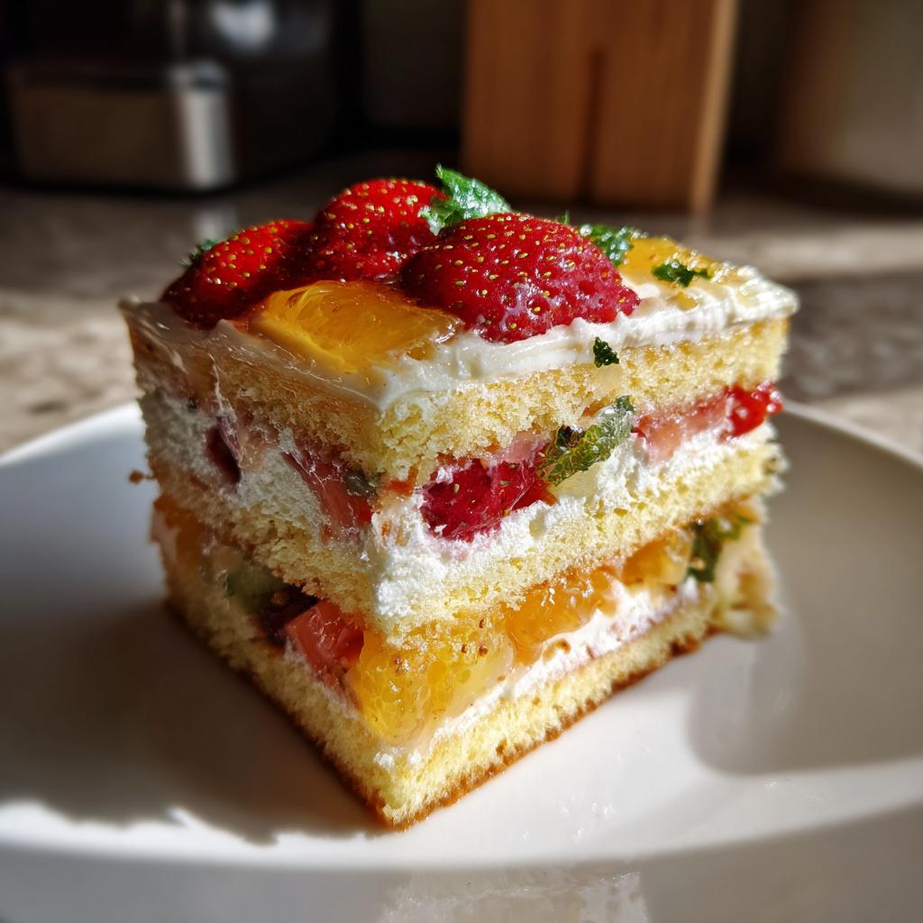 Tort owocowy z galaretką i kremem śmietankowym – idealny na każdą okazję! - detail 1