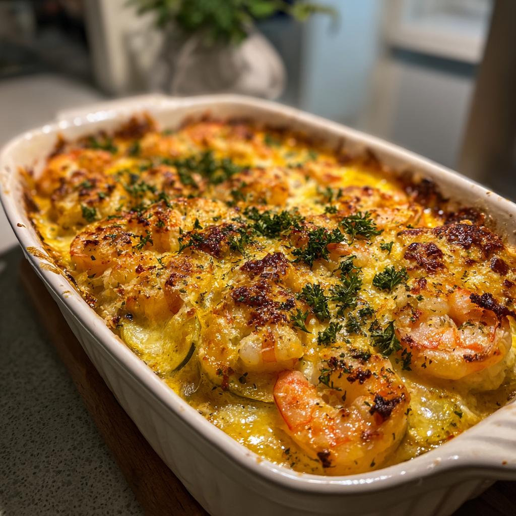 ZAPIEKANKA Z CUKINII Z KREWETKAMI I CZOSNKIEM 🍤🥒 To pyszne danie, idealne na obiad lub kolację! - detail 2