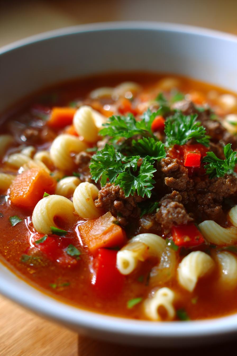 Zupa Hamburgerowa z Makaronem